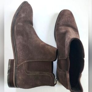 Section X Suede, Mens Chelsea Coffee Slip On Boots Eclectic Grandpa Shoes, sz 12